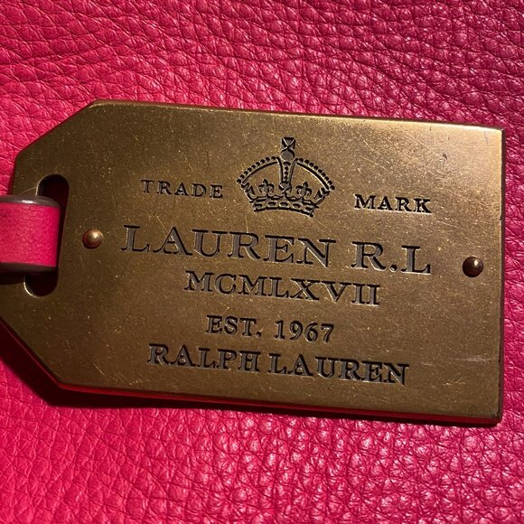 Ralph Lauren Pebbled Leather Shoulder Bag - Hot Pink - Brass Hardware - Picture 12 of 15